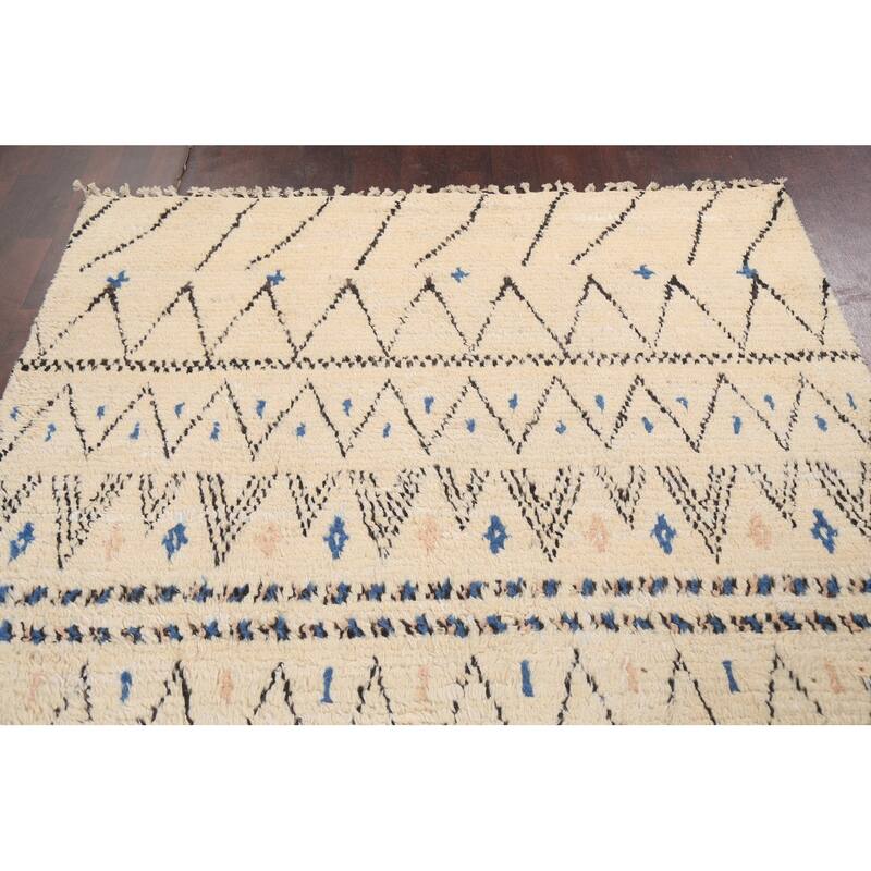 Trellis Moroccan Oriental Wool Area Rug Hand-knotted Decorative Carpet - 5'11" x 9'5"