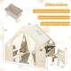 preview thumbnail 5 of 8, 6-in-1 Kids Play Tent Playhouse with Blackboard 6 Storage Bins and Floor Cushion-Beige - Natural - 57" x 38" x 45"