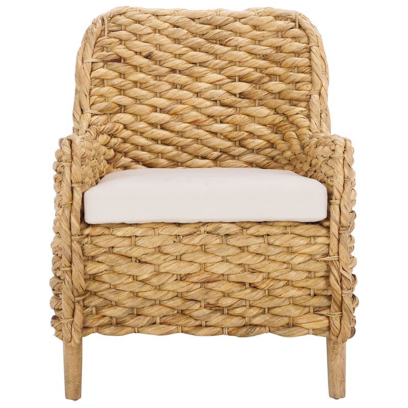 SAFAVIEH Purrl Hyacinth Solid Wood Accent Chair with Cushion, Fully Assembled - 26"W x 26"D x 32"H