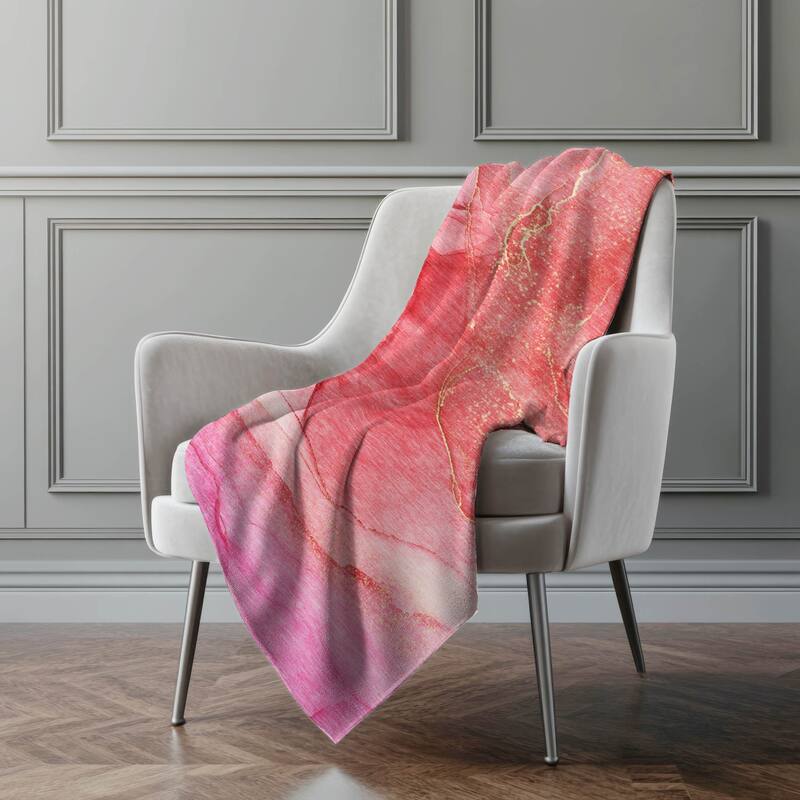 Premium Machine Washable Modern Abstract Sherpa Throw Blanket - Pink - 4'2" x 5'10"