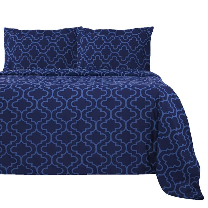 Superior Reversible Brushed Cotton Flannel Trellis Duvet Cover Set