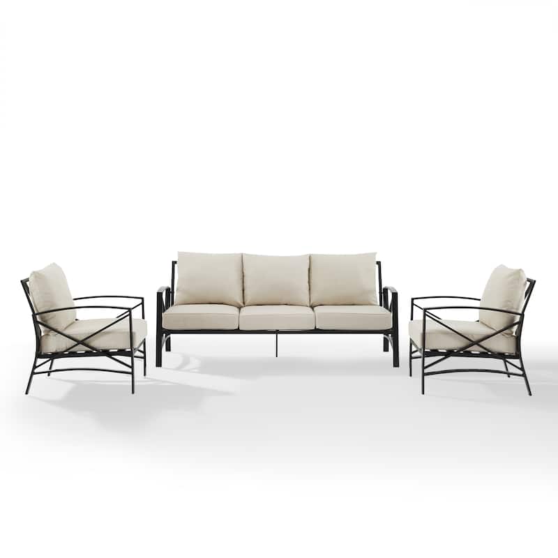 Crosley Kaplan 3Pc Outdoor Sofa Set - 147 W x 68.5 D x 32 H