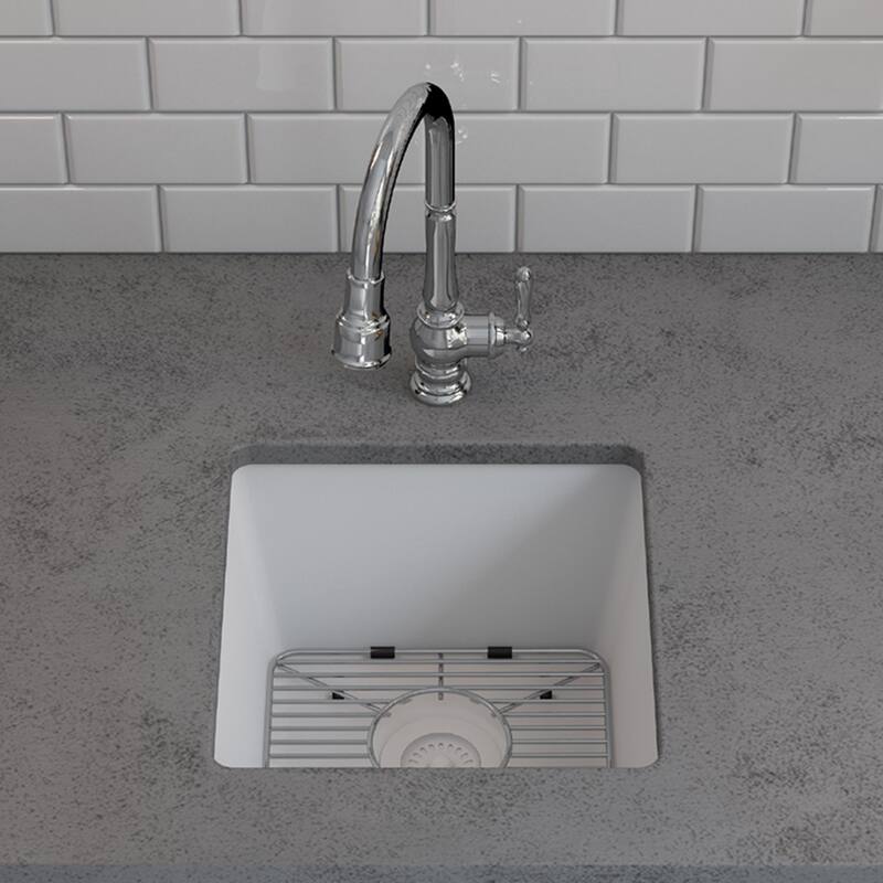 15x15 Granite Quartz Single Bowl Drop-In/Undermount Kitchen Sink Grid - 15"x15"