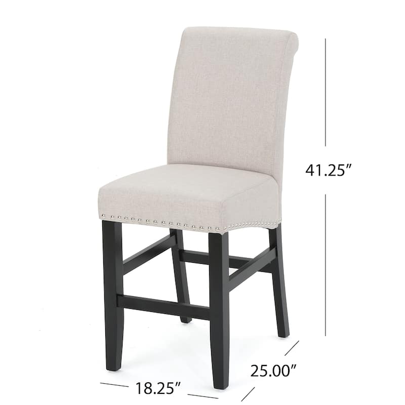 Upholstered Counter Stool Side Dining Chair Set of 2
