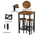 preview thumbnail 7 of 6, 3 Piece Dining Table Set, Modern Square Bar Table and 2 Round Stools, Kitchen Counter Height Table Set