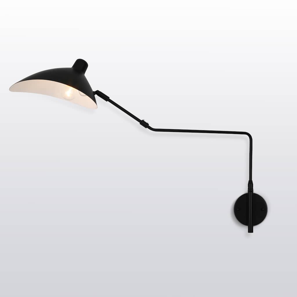 1-Light Black Light Fixture Black Wall Sconce - N/A