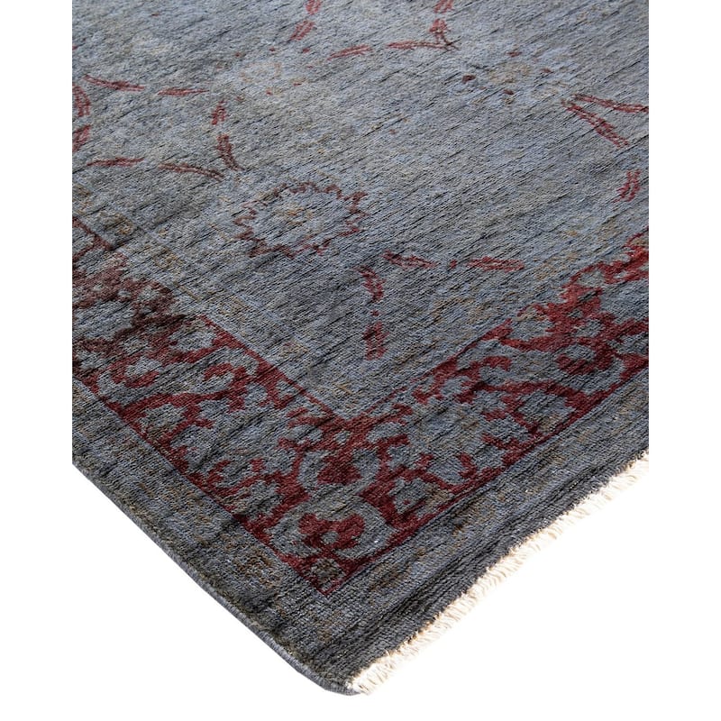 Vibrance, One-of-a-Kind Hand-Knotted Area Rug - Gray, 4' 1" x 6' 1" - 4' 1" x 6' 1"
