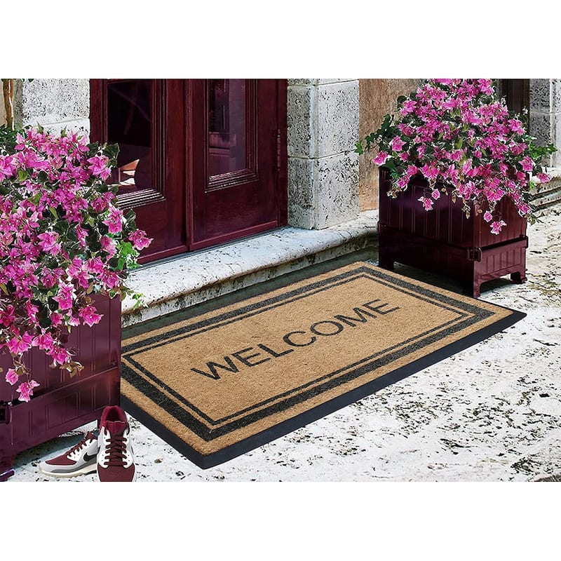 A1HC Natural Coir & Rubber Door Mat, 30"x48", Heavy Duty Large Doormat