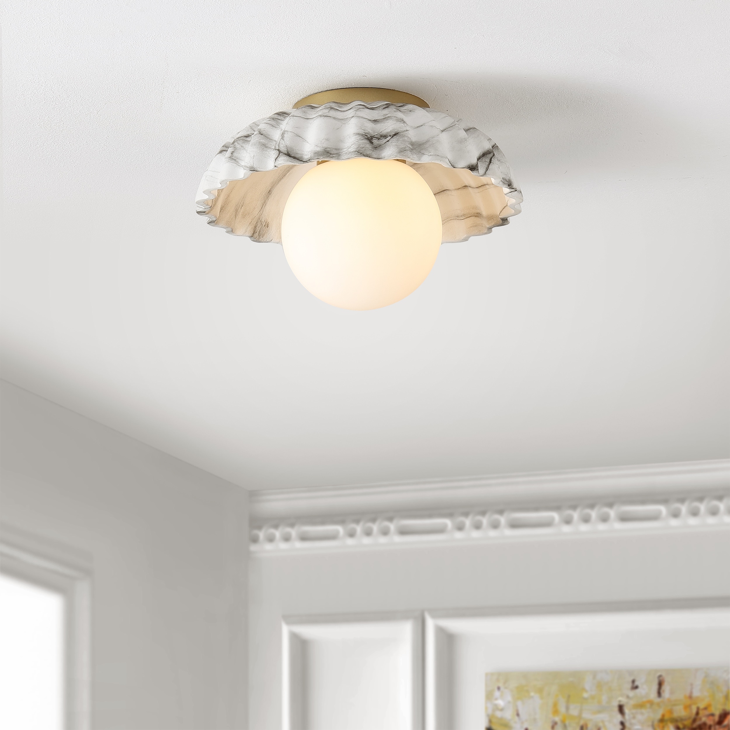 SAFAVIEH Lighting Grima Flush Mount 12 W x 12 D x 10 H On Sale Bed Bath Beyond 36056070