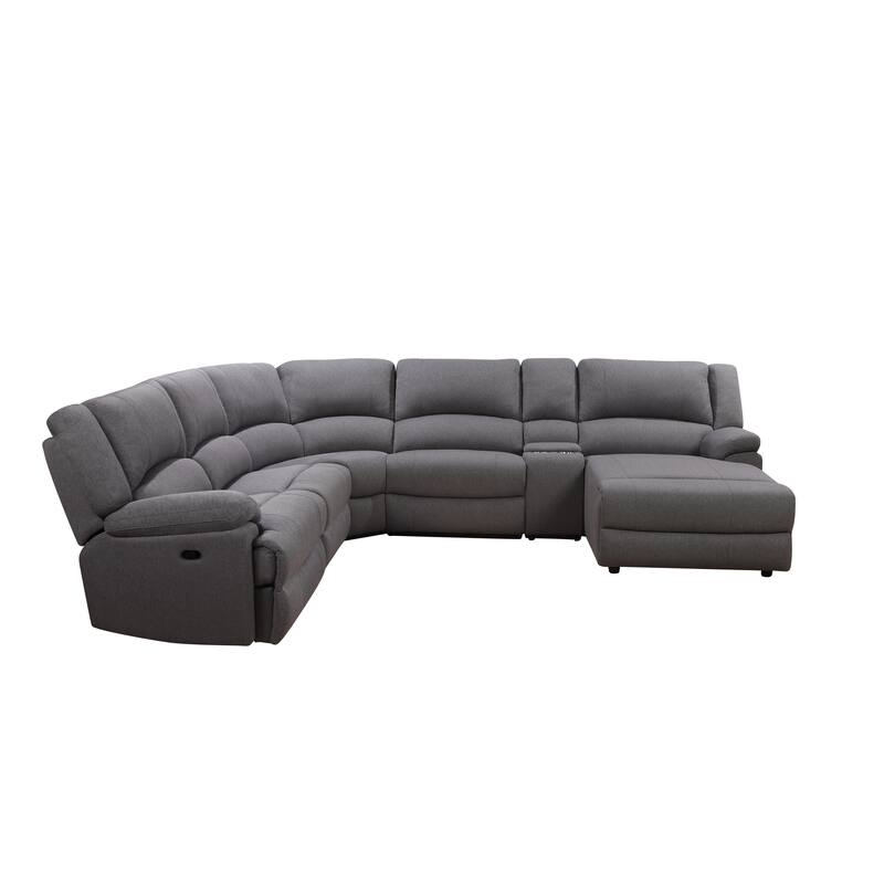Abbyson Living Fletcher 6 PC Fabric Reclining Sectional, Gray