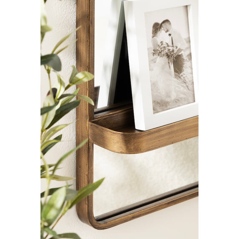 Kate and Laurel Estero Wall Rectangle Mirror with Shelf