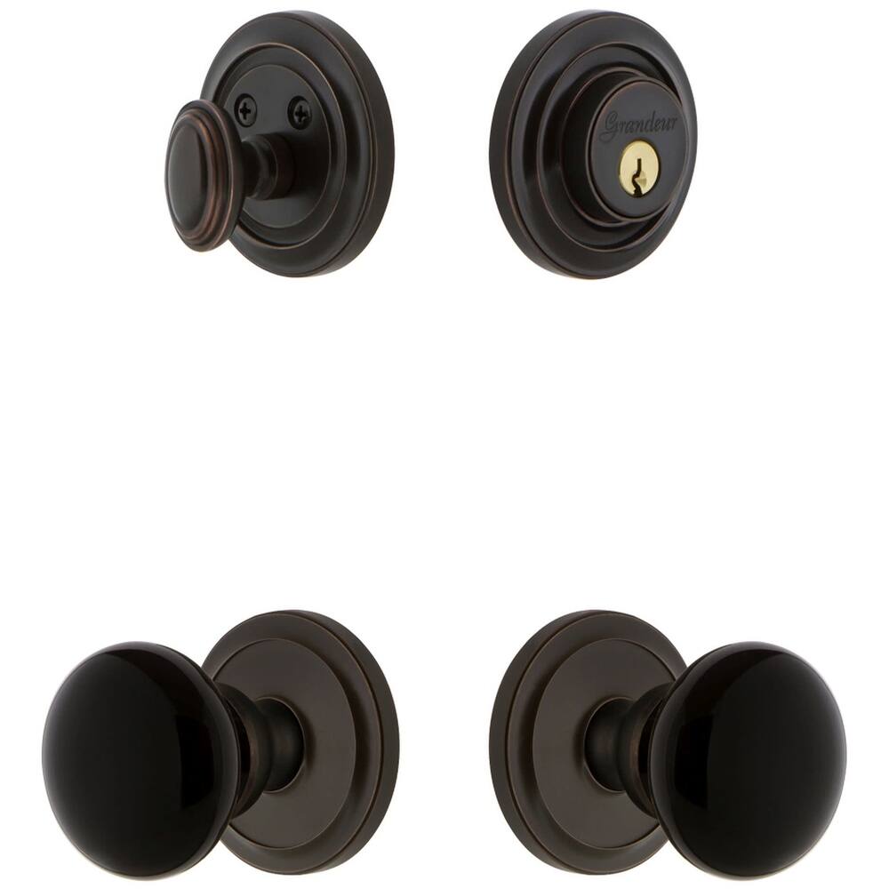 Grandeur Circulaire Solid Brass Rose Single Cylinder Keyed Entry