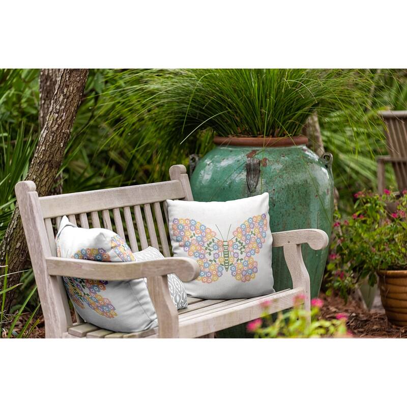 Blooming Butterfly Indoor/Outdoor Throw Pillow