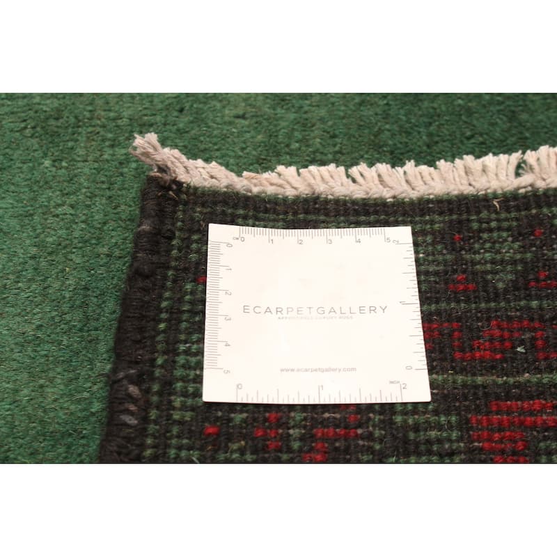 ECARPETGALLERY Hand-knotted Afghan Green Wool Rug - 3'4 x 4'9