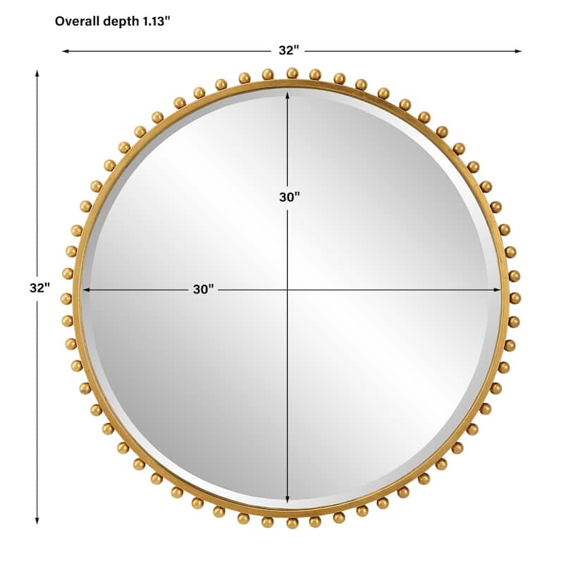 Beveled Petite Round Wall Mirror - 32"