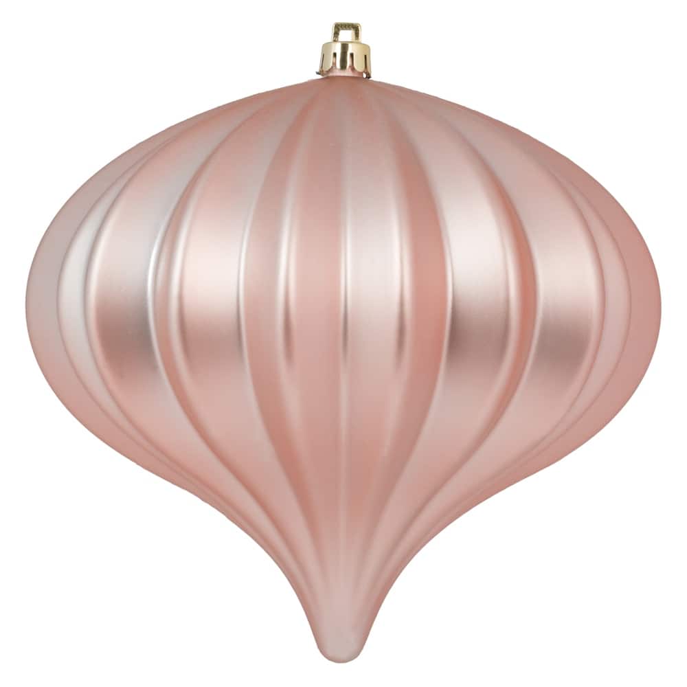 Vickerman 5.7" X 5.5" Rose Gold Onion Christmas Ornament, UV treated, Set of 3