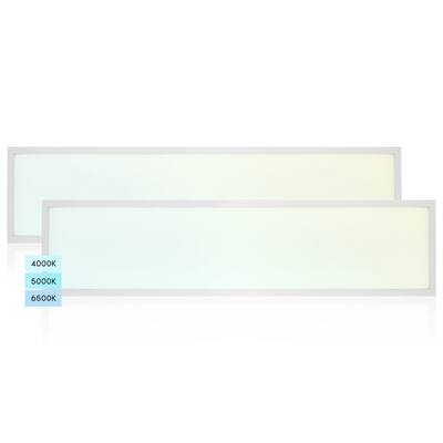 Luxrite 1x4 FT LED Flat Panel Light 30/35/40W 3 Color Options Backlit Drop Ceiling Lights 3750/4375/5000 Lumens 2 Pack