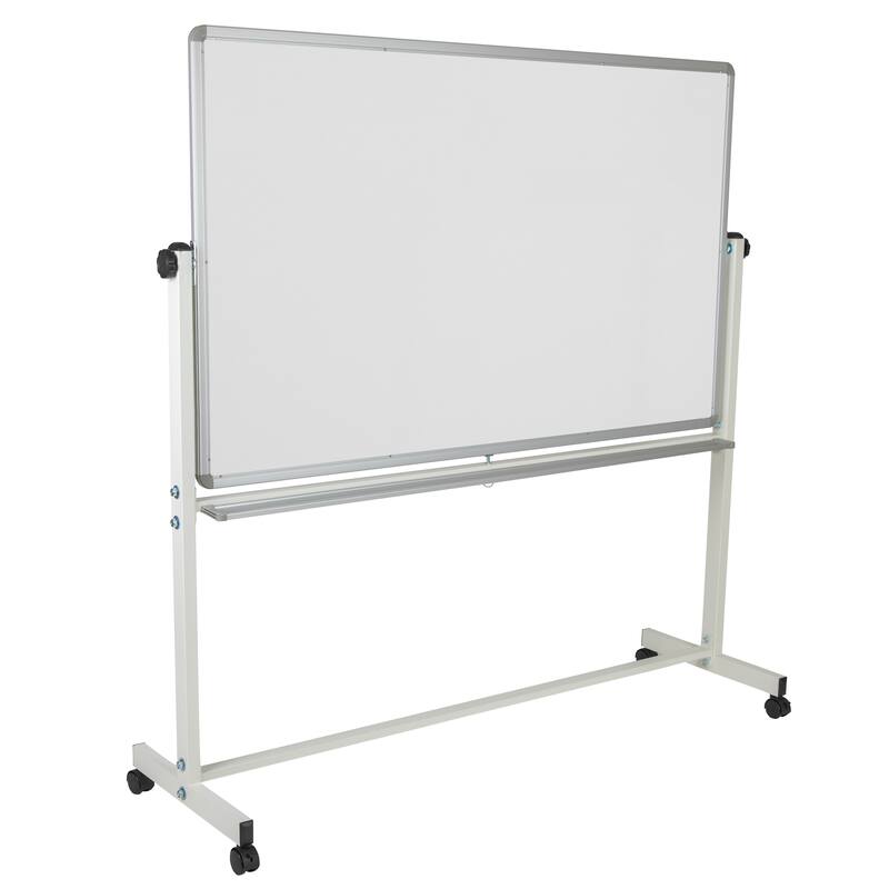 Double-Sided Mobile White Board with Shelf - Flip Over Board