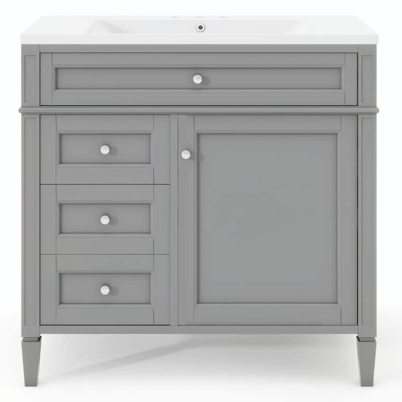 36'' Bathroom Vanity with Top Sink, 3 Drawers for Stylish Storage