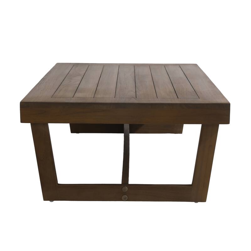 Outdoor Patio Solid Wood Chairs Loveseat Table Chat Set with Cushion