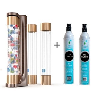 FizzPod One Touch Home Sparking Soda Maker Machine with 3-Bottles & 2 ...