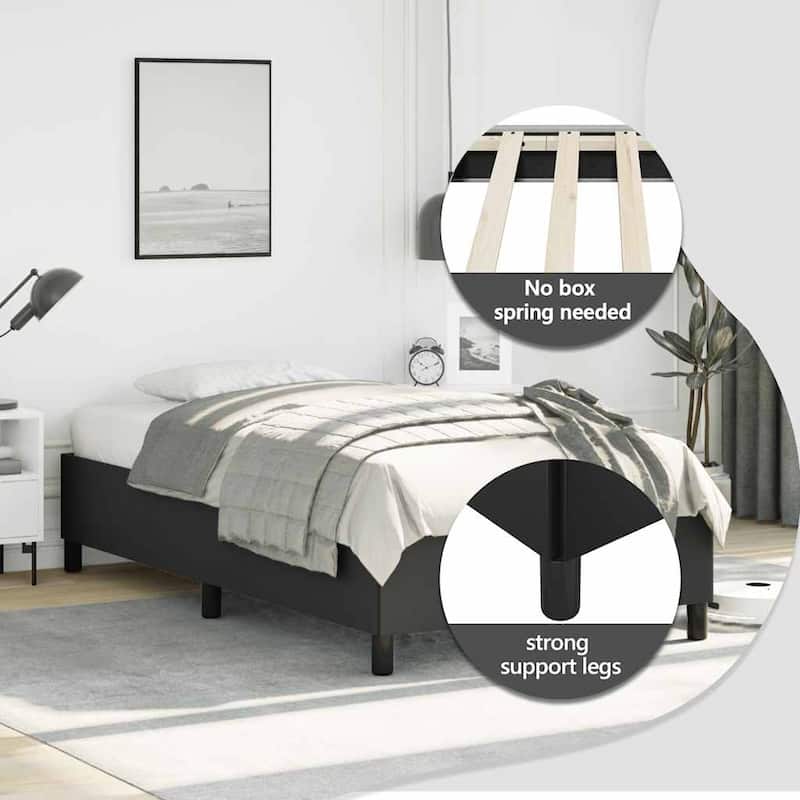 vidaXL Bed Frame, Faux Leather, No Mattress