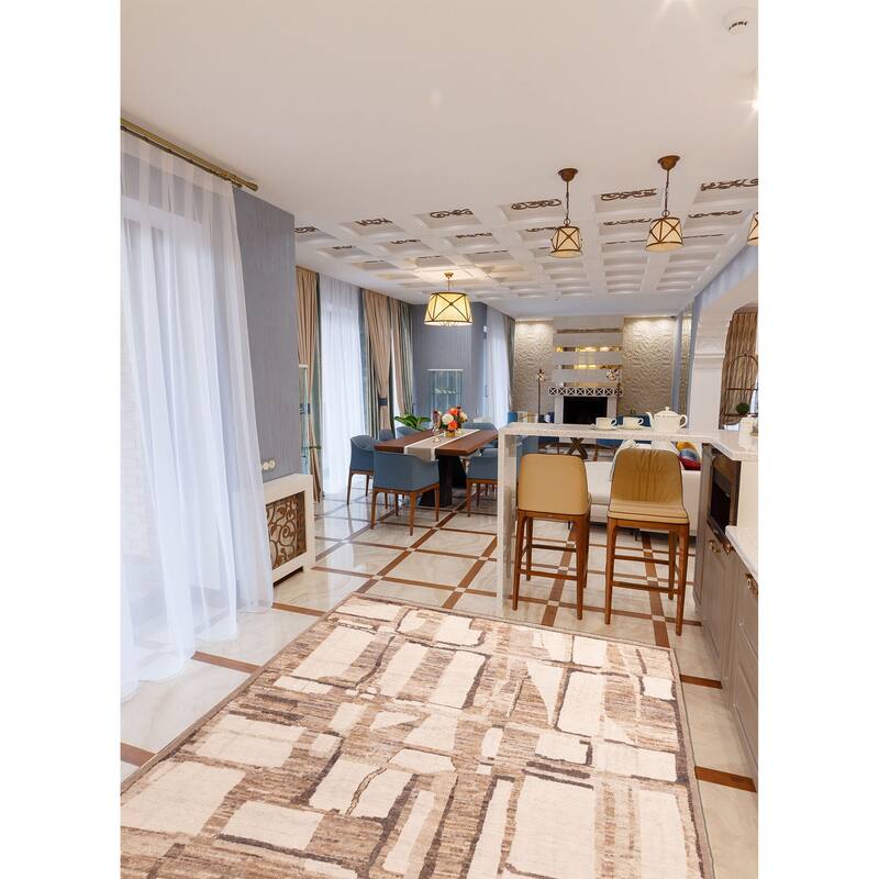 ECARPETGALLERY Hand-knotted Pak Finest Marrakesh Cream Wool Rug - 8'8 x 11'11