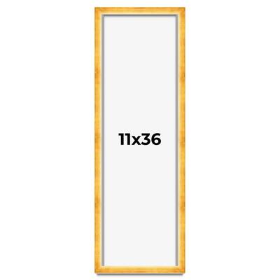 11x36 Shadow Box Frame Gold | 1.625 Inches Deep Real Wood Traditional