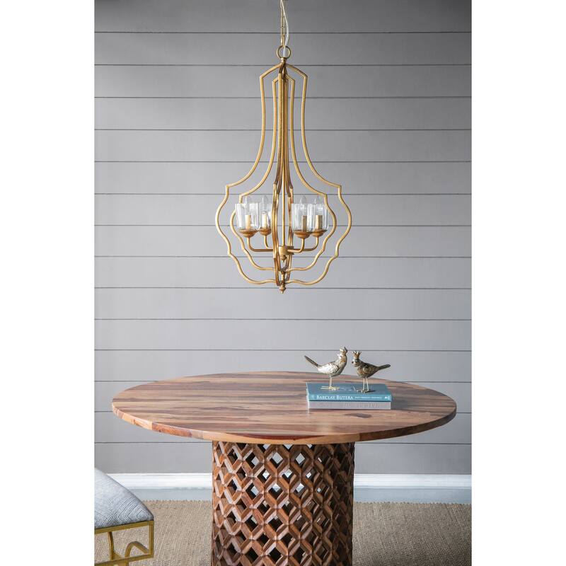4 - Light Metal Chandelier, Hanging Light Fixture with Adjustable Chain, Bulb Not Included