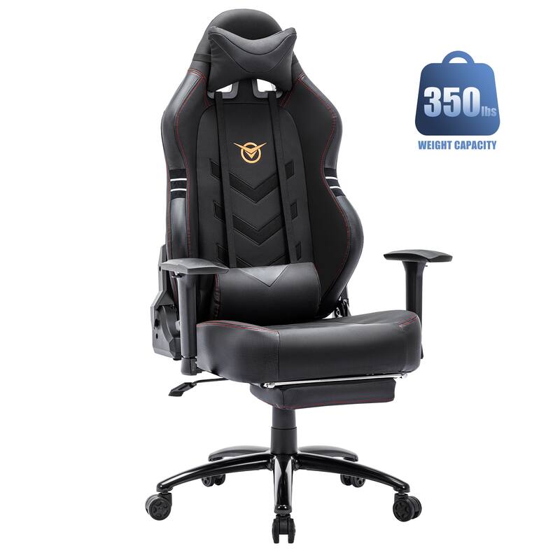 Pro Gaming Throne - 350lb XL Racing Seat with 4D Armrests & Retractable Ottoman, BIFMA Certified for Esports & Streaming