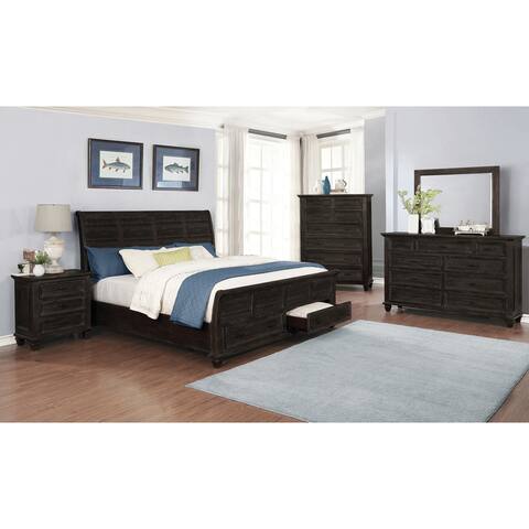 Minton Weathered Carbon 3-piece Bedroom Set with 2 Nightstands
