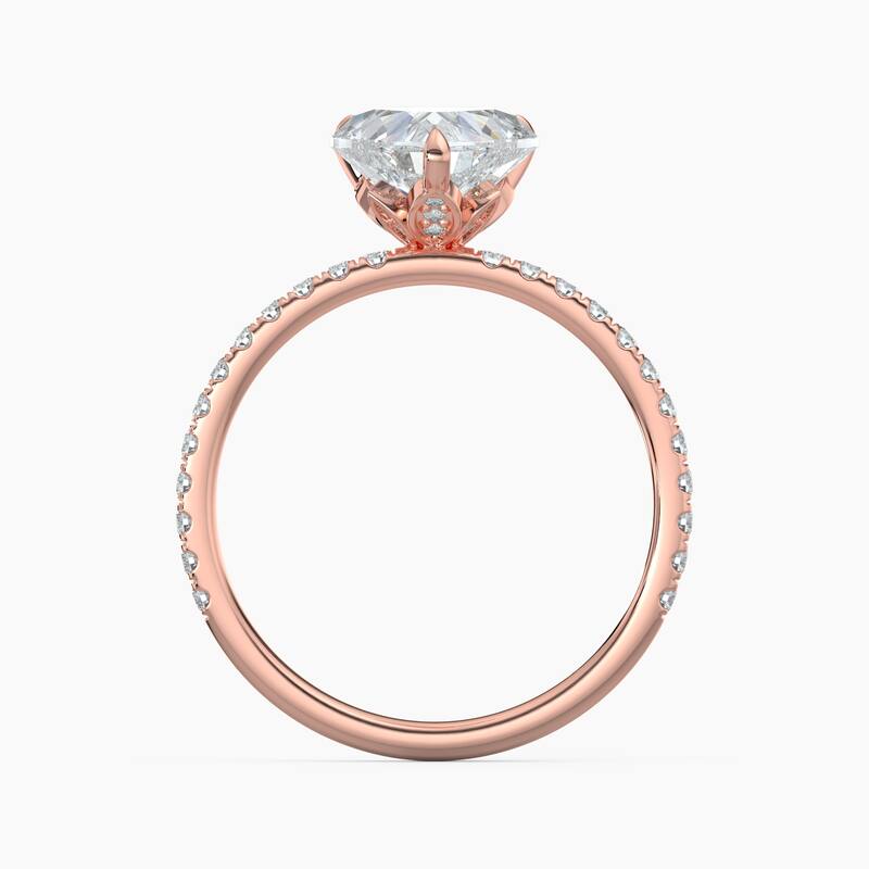 Auriya 14k Gold Heart Lab Grown Floral Petal Diamond Accent Engagement Ring 1.00 to 5.00 ct. tw. (F-G, VS)
