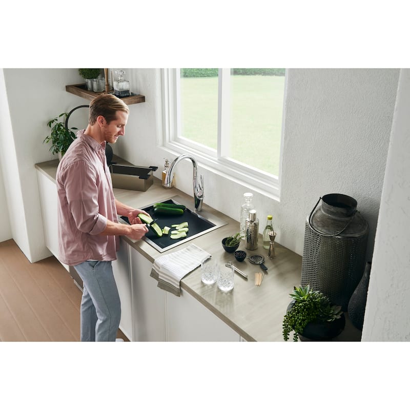 Ruvati 17 x 11 inch Black Resin Thick Cutting Board for Ruvati Workstation Sinks - RVA1217BLK