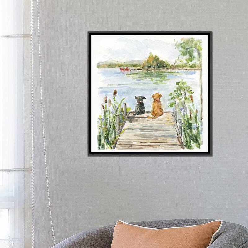 iCanvas "Lake Buddies" by Sally Swatland Framed