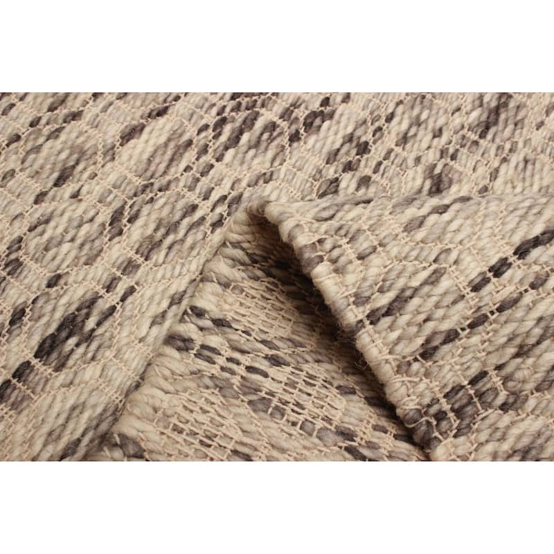 ECARPETGALLERY Braid weave Sienna Grey Wool Rug - 5'1 x 7'6