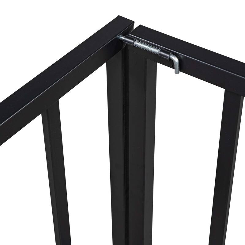 Metal Floor Bed Frame with Fence & Door