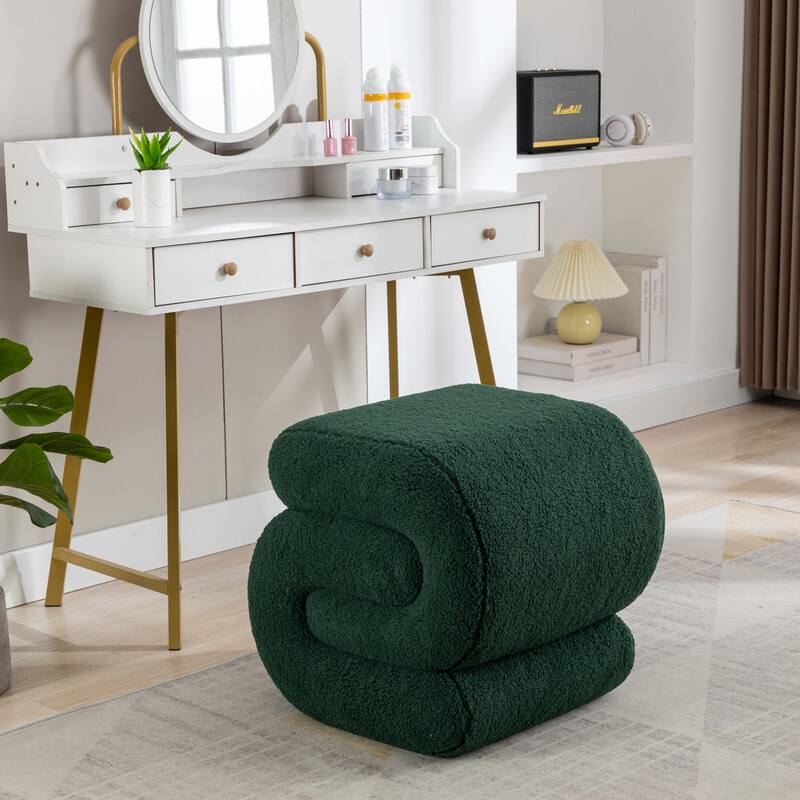 S-shape Ottoman Makeup Stool Footstool （Teddy/Velvet）