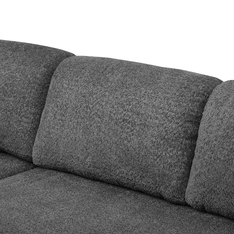 3 in 1 Convertible Sleeper Sofa Couch, 86.2 Inch L Shaped Sectional Sofa with Built In Storage Chaise and Pull Out Bed
