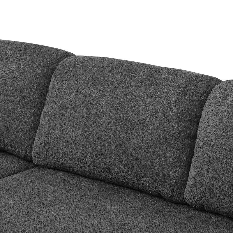 3-in-1 Pull-Out Convertible Sofa Bed with Storage, Gray, Polyester