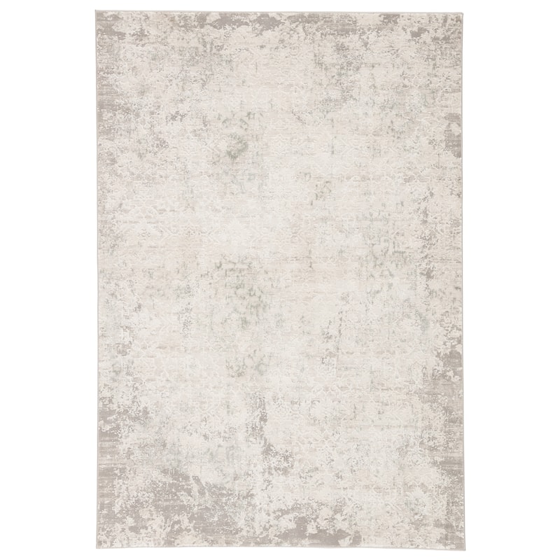 Lise Damask Area Rug - 5'3" x 7'6" - Ivory/Grey