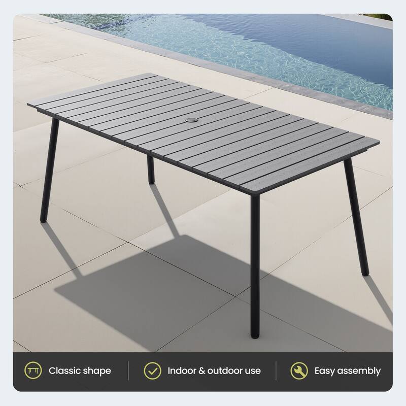 Outdoor Patio Dining Set 7/9 Piece Furniture Set Aluminum Dining Table and Stackable Chairs