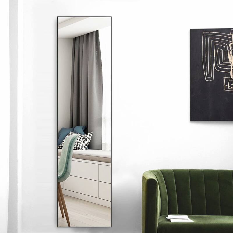 Modern Aluminum Alloy Thin Framed Full Length Floor Mirror