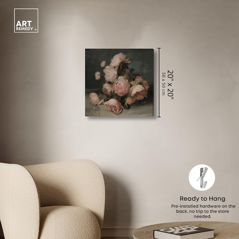 Roses in Shadow II Canvas by Art Remedy, Gallery Wrapped