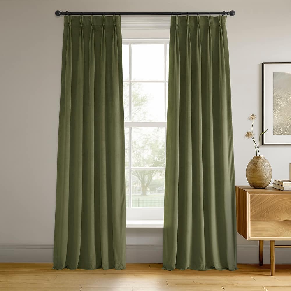 Exclusive Fabrics Signature Pleated Blackout Velvet Curtain (1 Panel)