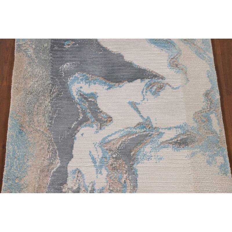 Abstract Oriental Accent Rug Handmade Multi-Color Wool Carpet - 2'8"x 4'9"