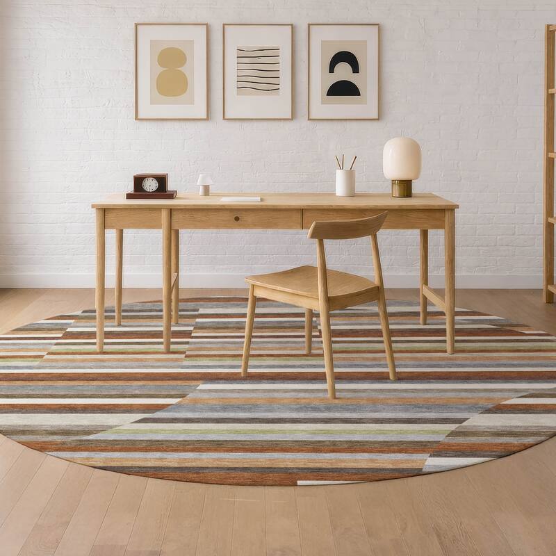 Machine Washable Indoor/ Outdoor Modern Cokedale Chantille Rug