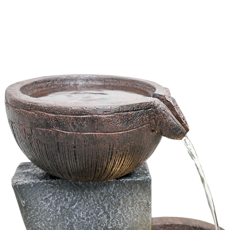 43.7'' Curving Water Fountain 5-Tier Resin Waterfall Outdoor