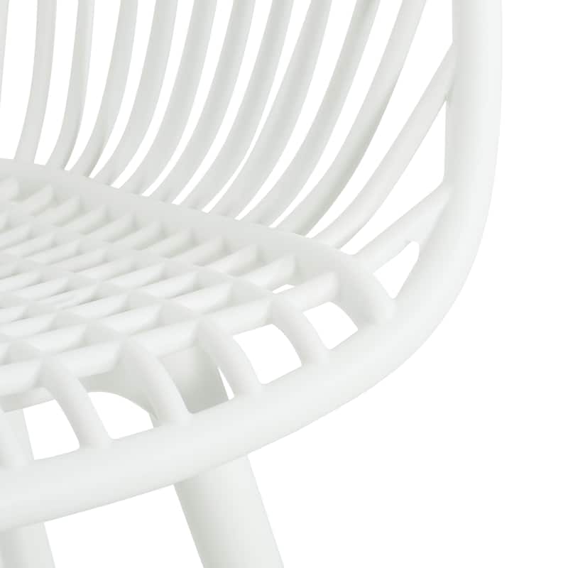 Outdoor Dining Chairs Set of 2 Patio Chairs, White Reading Chair Accent Chair Reception Chair Side Chair