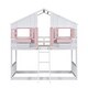 preview thumbnail 17 of 22, Twin over Twin House Bunk Bed with Roof, Safety Guardrails and Ladder
