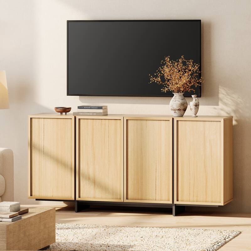 WAMPAT Buffet Cabinets, Modern Sideboard with Large Storage Space and T-Shaped Legs for Dinning Room, Kitchen